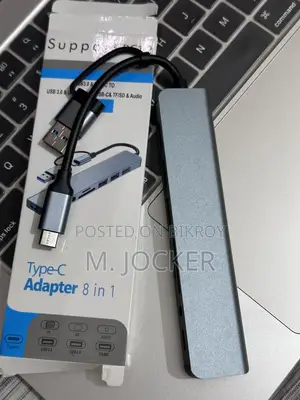 8-in-2 HUB Type-C Dock Station USB Splitter Type C to USB OTG Adapter