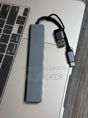 8-in-2 HUB Type-C Dock Station USB Splitter Type C to USB OTG Adapter