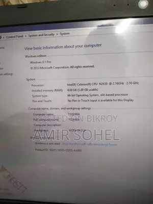 ল্যাপটপ তোশিবা সি৫০ ৪জিবি ইন্টেল সেলেরন এইচডিডি ৫০০জিবি