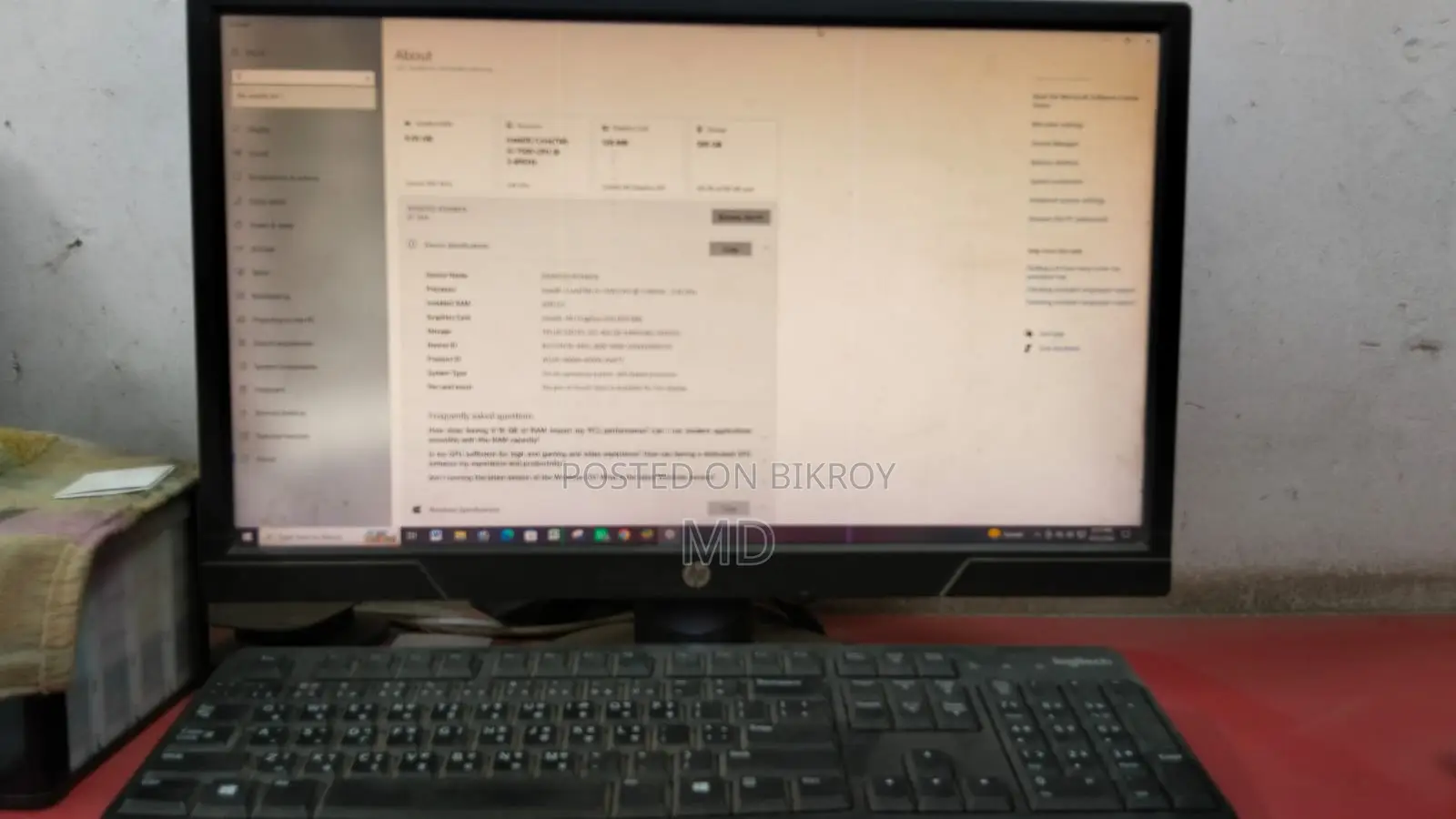 Desktop Computer 8GB Intel Core i7 SSD 500GB