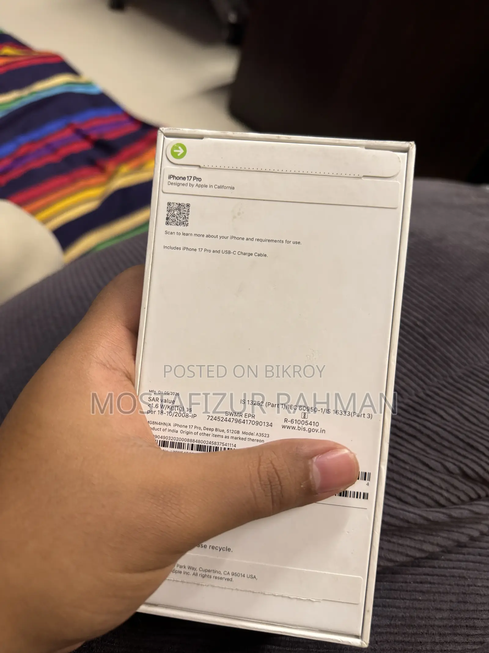 New Apple iPhone 17 Pro 512 GB Blue