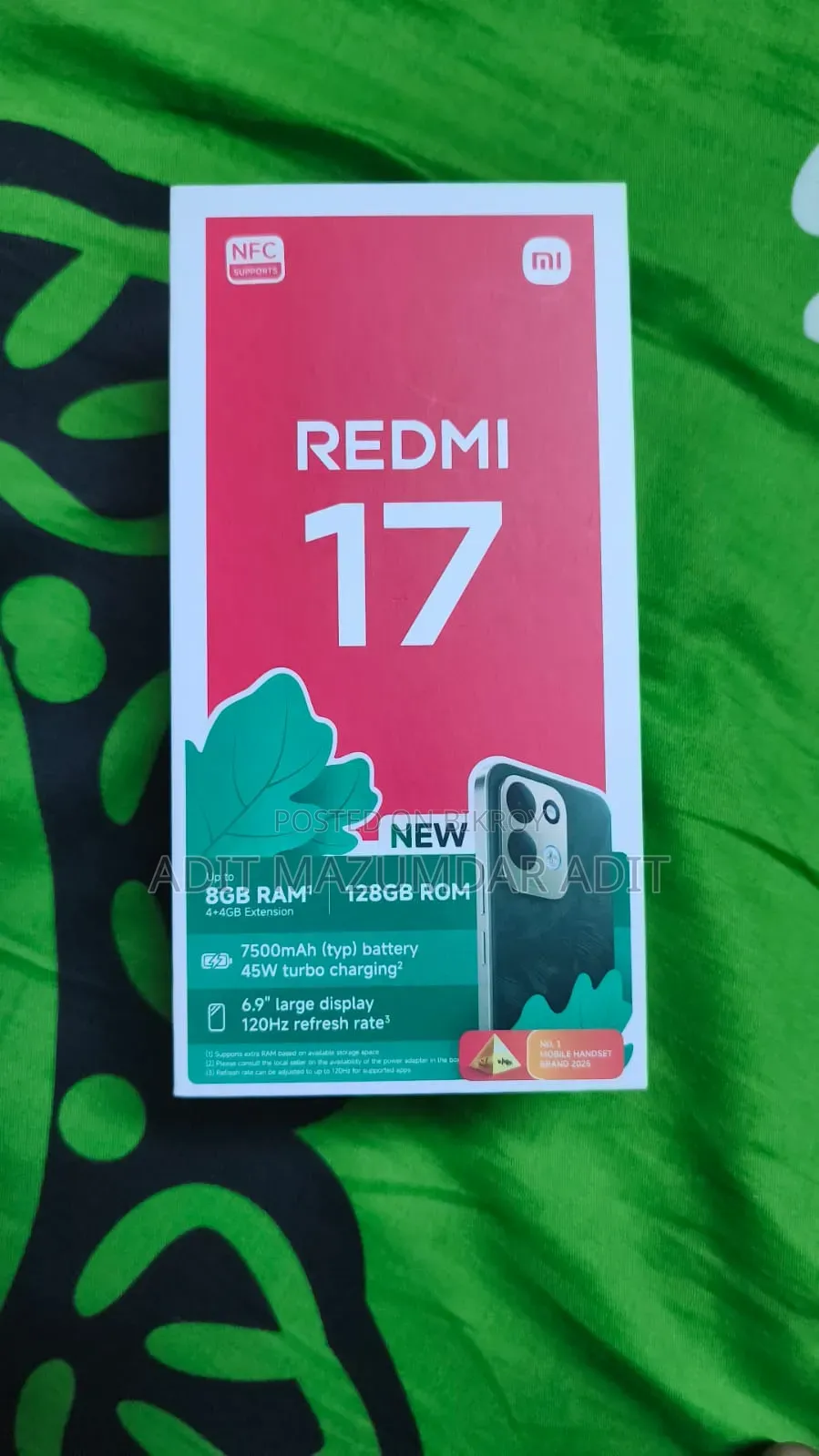 নতুন শাওমি রেডমি ১৭ ১২৮ জিবি ব্ল্যাক