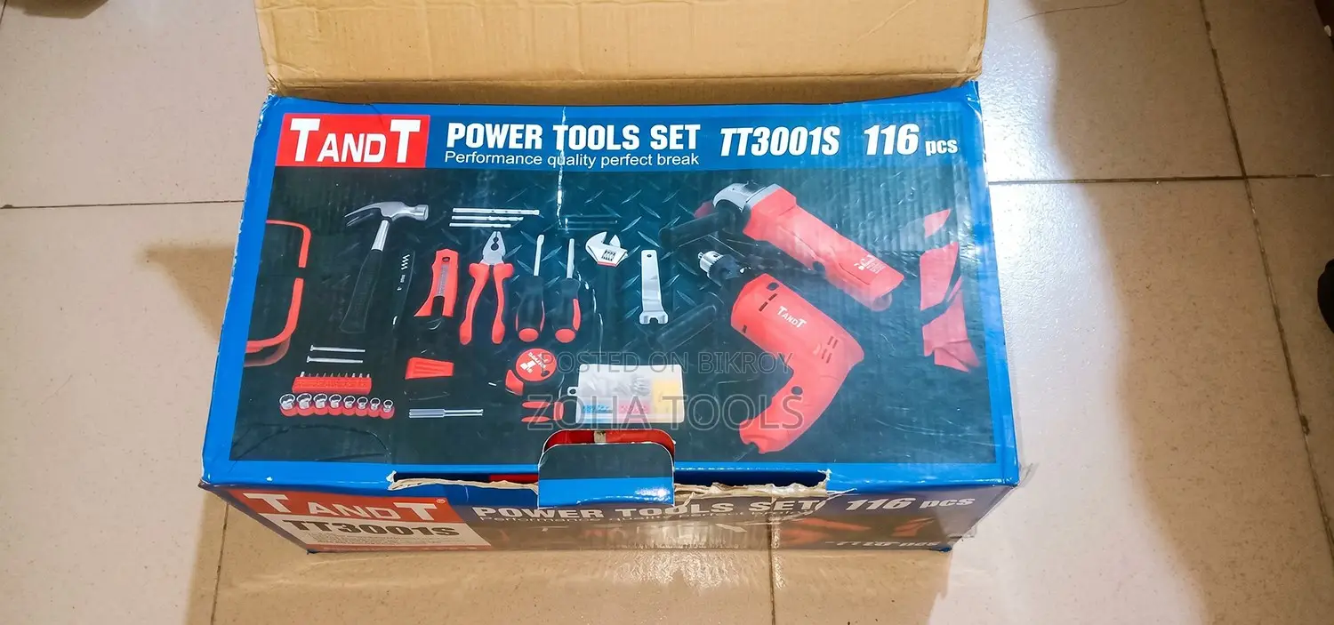 TANDT TT3001S 116 PCS Power & Hand Tools Combo Set