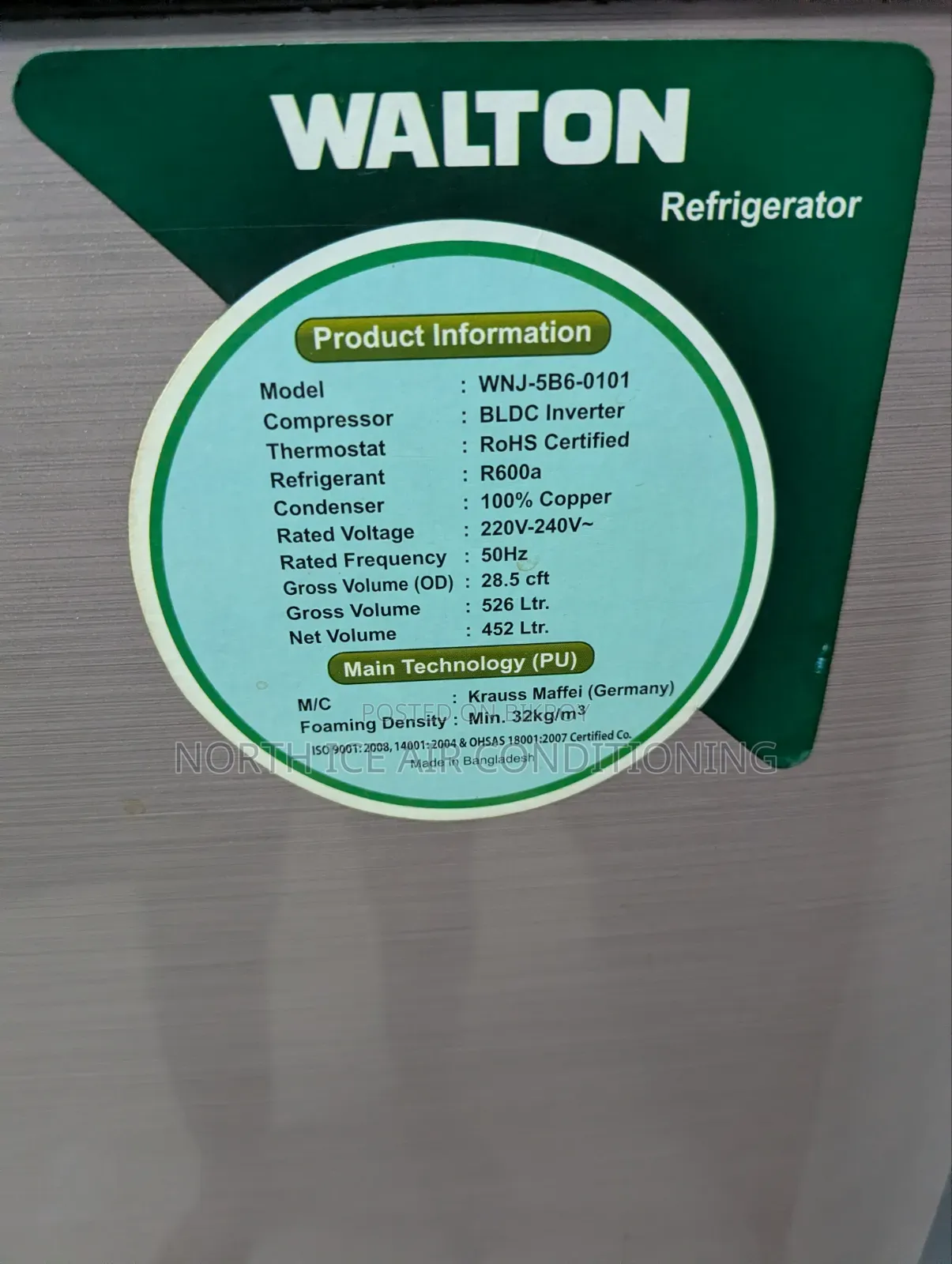 Walton Inverter Non Frost Fridge 526 Ltr.