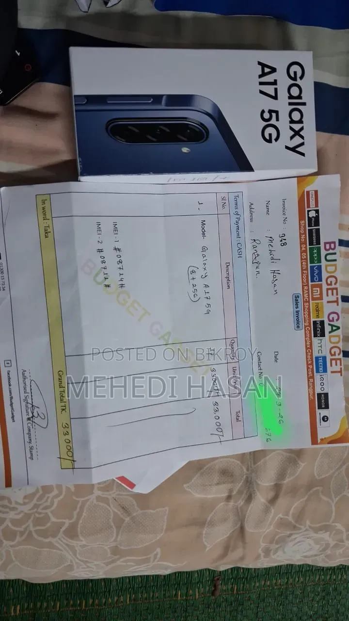 New Samsung Galaxy A17 5G 256 GB Blue