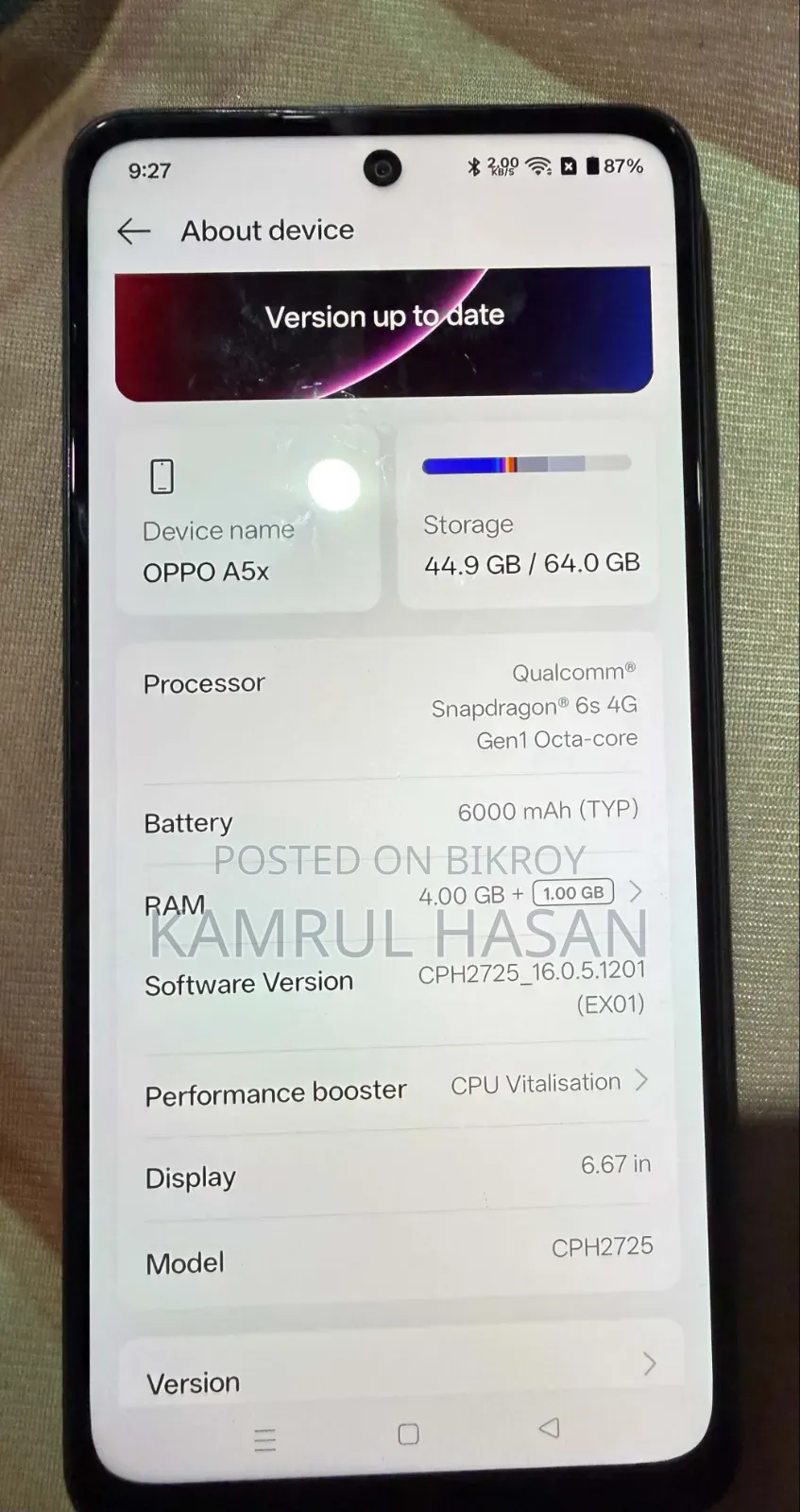 Oppo A5X 128 GB Black