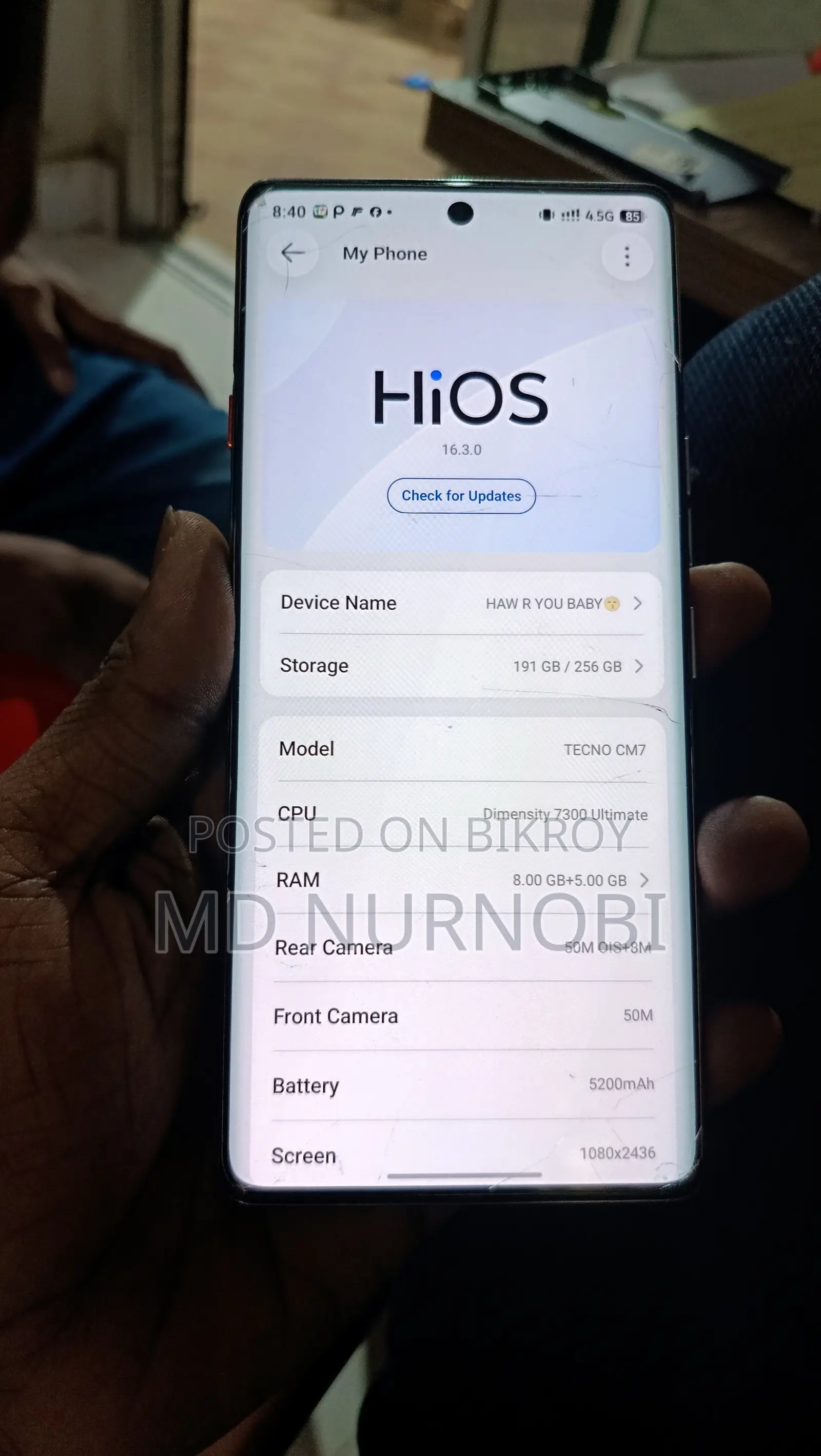 টেকনো ক্যামন ৪০ প্রো ৫জি ২৫৬ জিবি গ্রে
