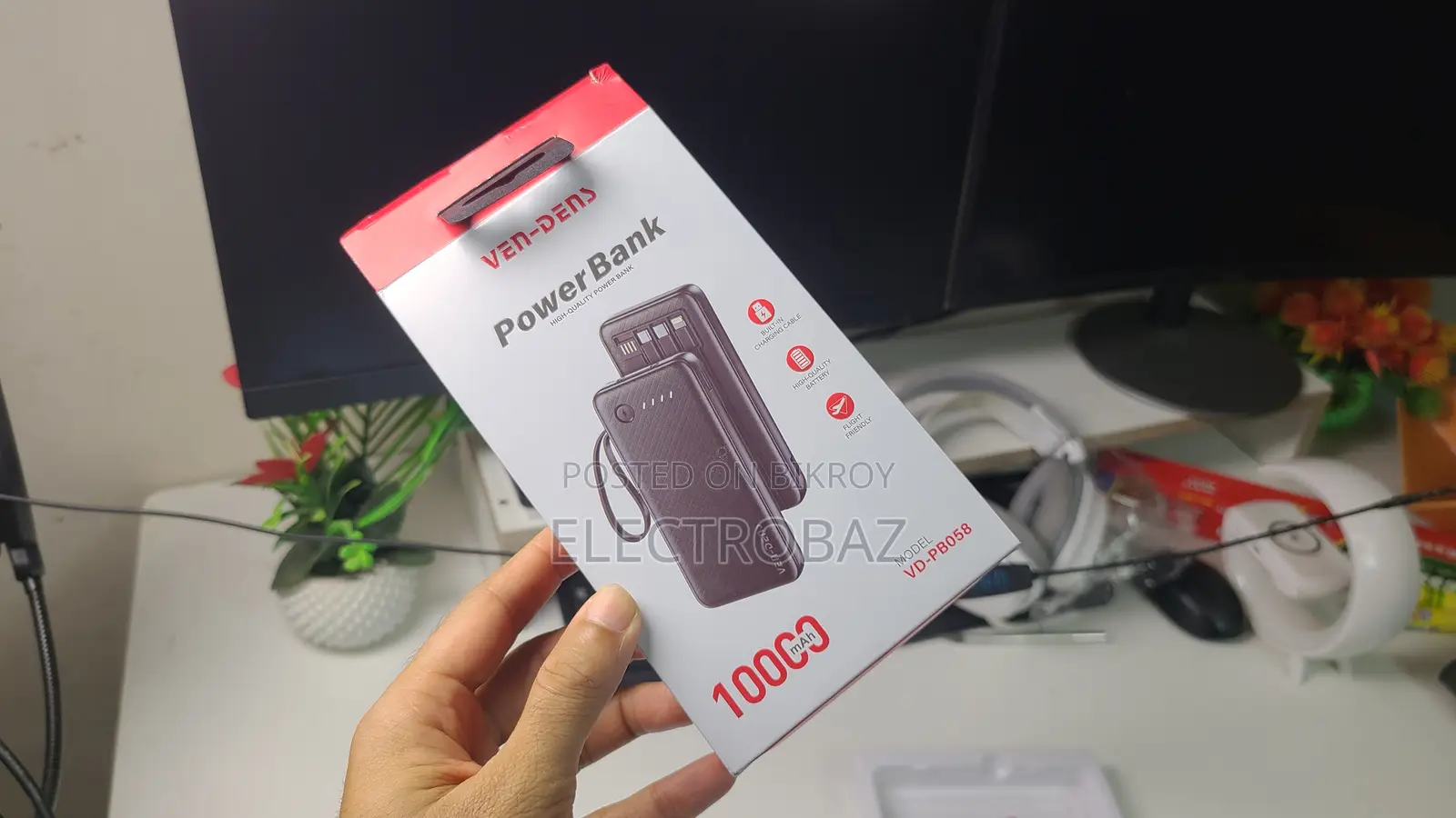 VEN-DENS VD-PB058 10000mAh পাওয়ার ব্যাংক (-C + Lightning + Micro USB)