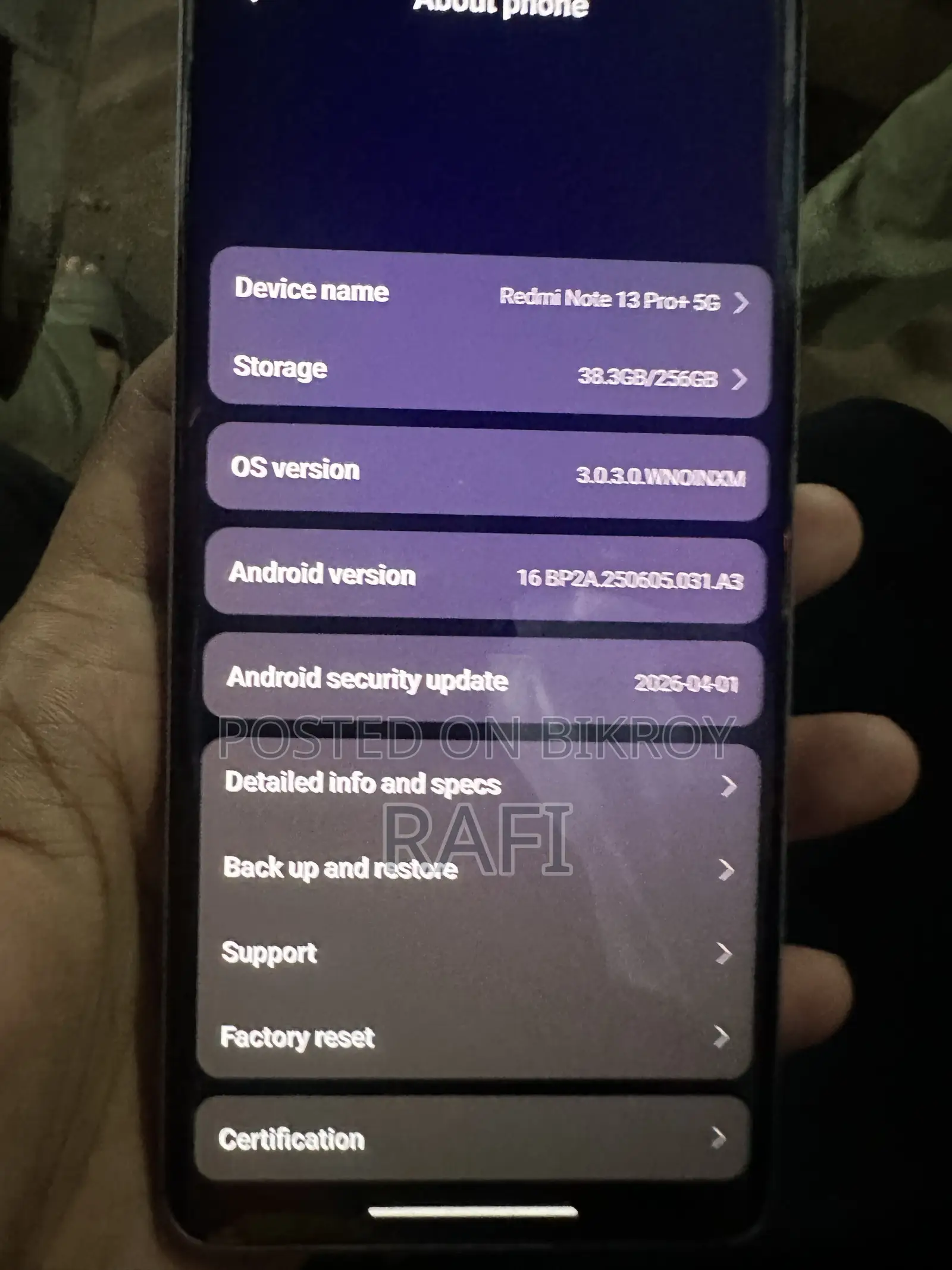 Xiaomi Redmi Note 13 Pro+ ২৫৬ জিবি পার্পল