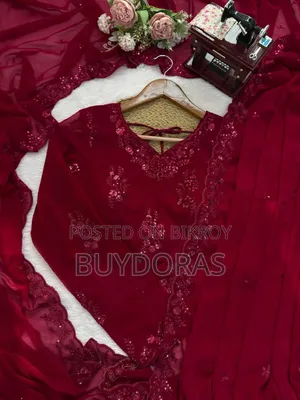 Designer Saree With Dupatta Thread & Sequin Embroidery | Premium Par