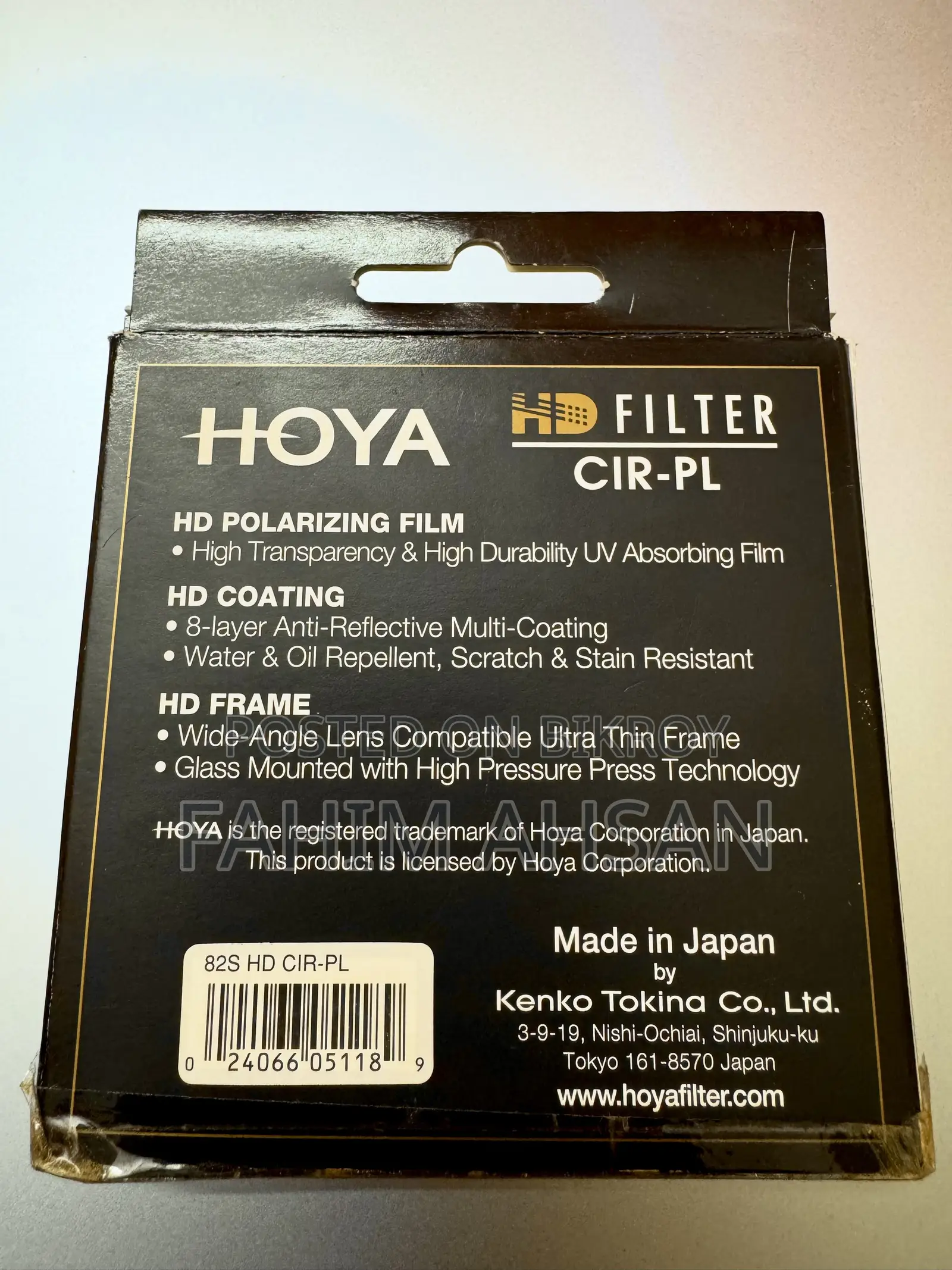 Hoya HD CIR-PL UV Lens Filter (82mm)