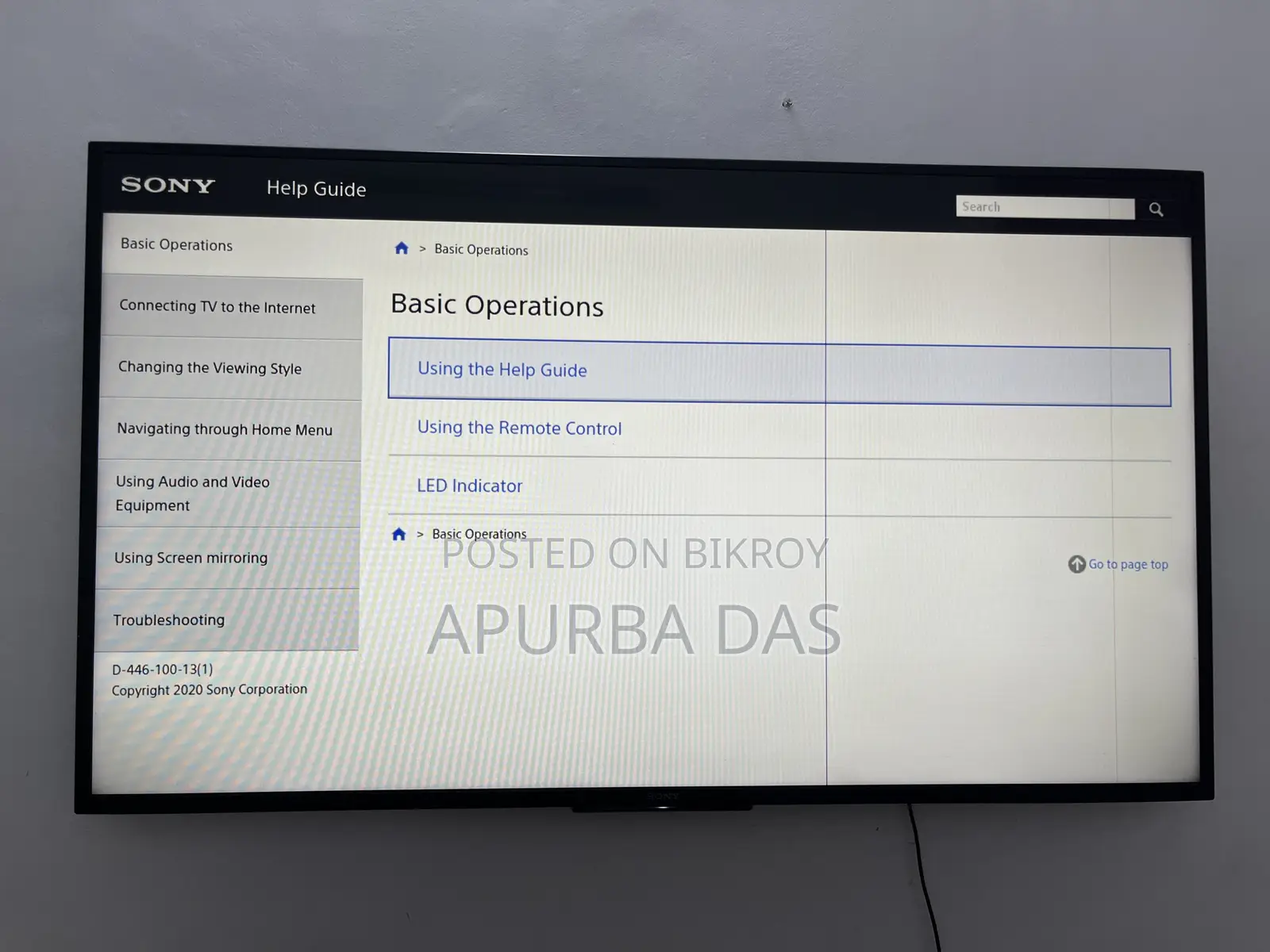 50" Sony Bravia Smart TV for Sale