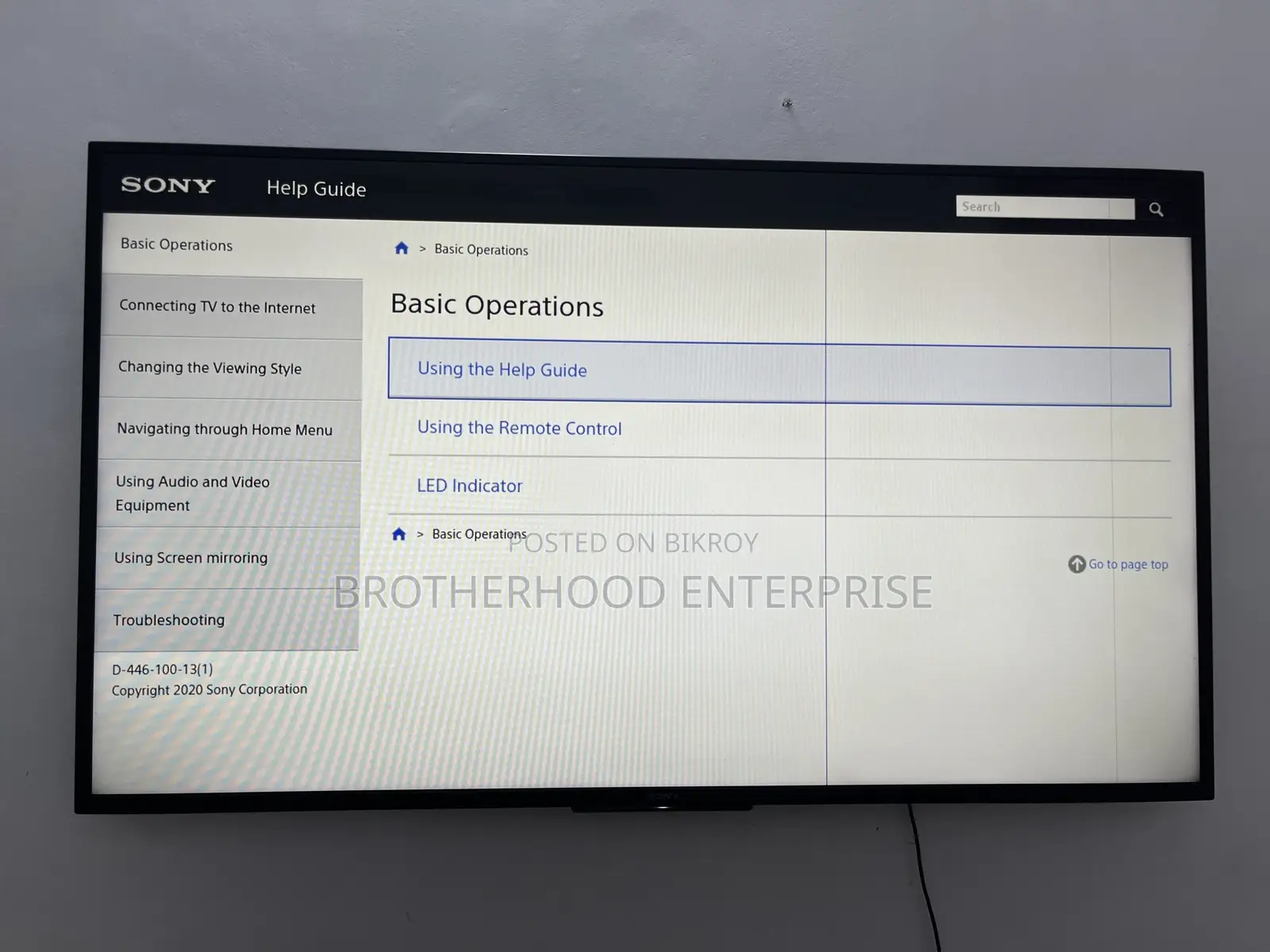 50" Sony Bravia Smart TV