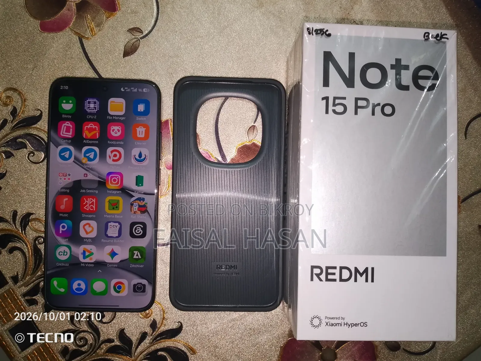শাওমি রেডমি নোট ১৫ প্রো ২৫৬ জিবি ব্ল্যাক