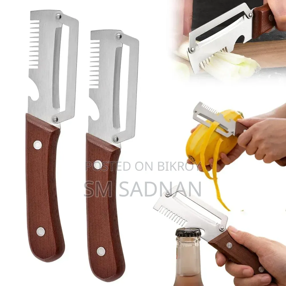 ২ পিস 3 in 1 Multi-Functional Stainless Steel Vegetable Peeler