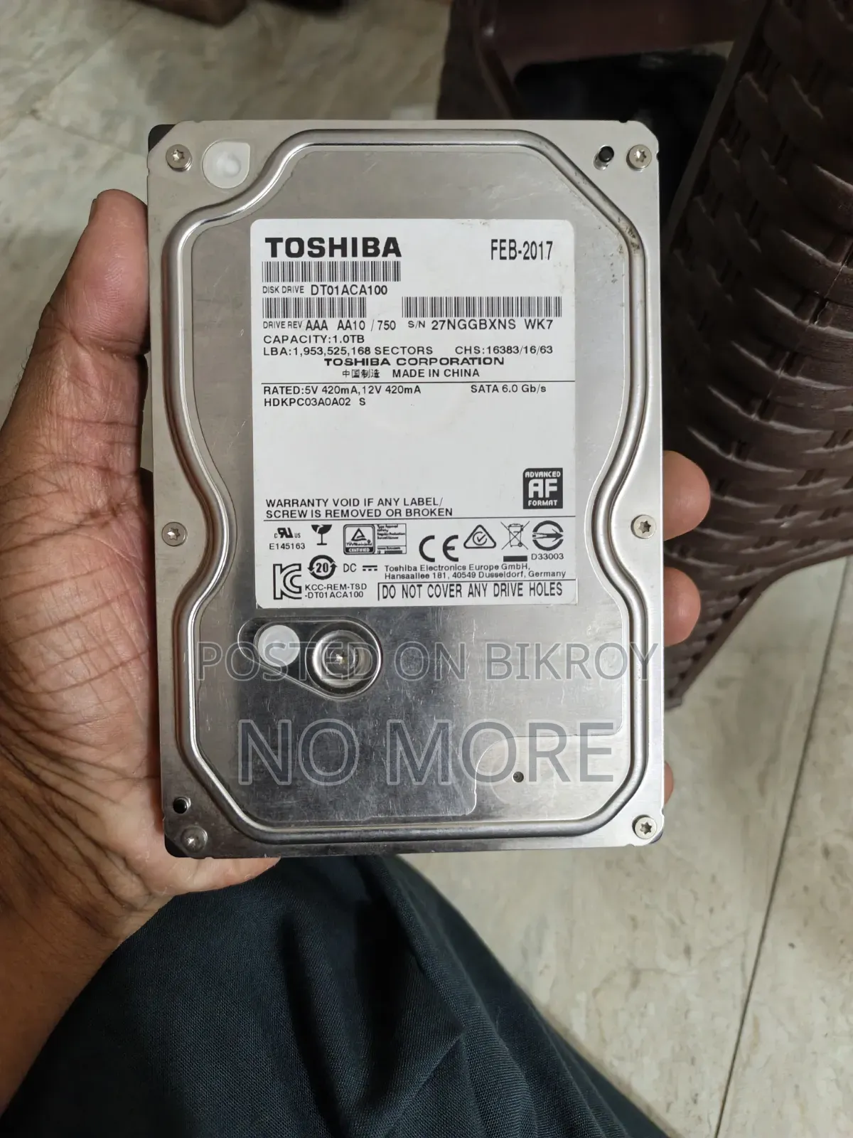 Toshiba 1TB Hard Disk Urgent