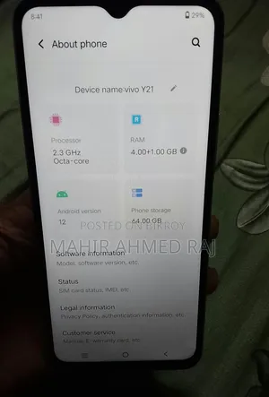 New Vivo Y21 64 GB Silver
