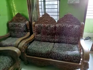 Sofa set made of pure teak wood.