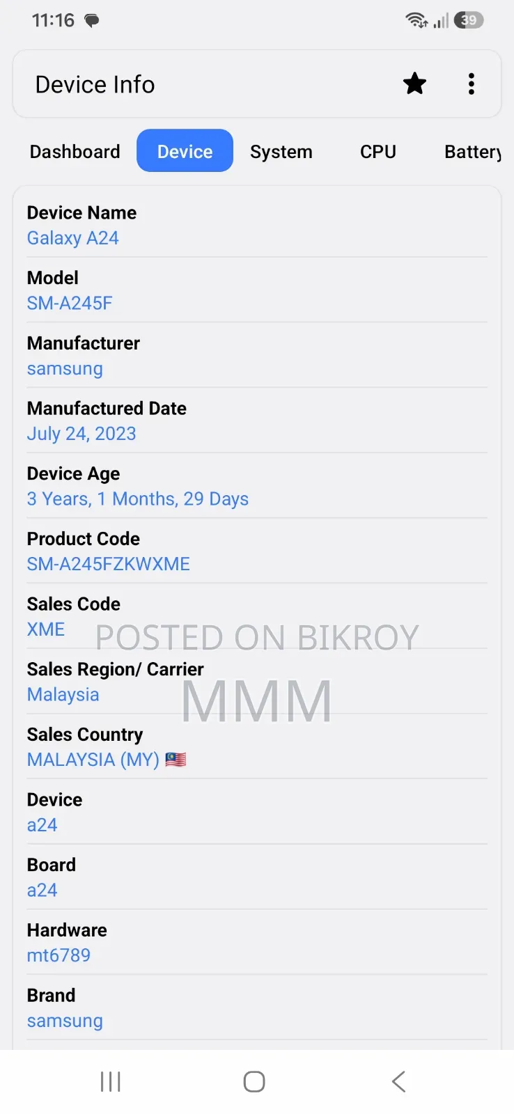 Samsung Galaxy A24 128 GB