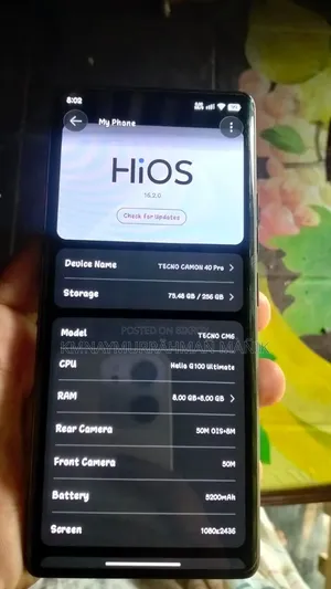 টেকনো ক্যামন ৪০ প্রো ৪জি ২৫৬ জিবি কালো