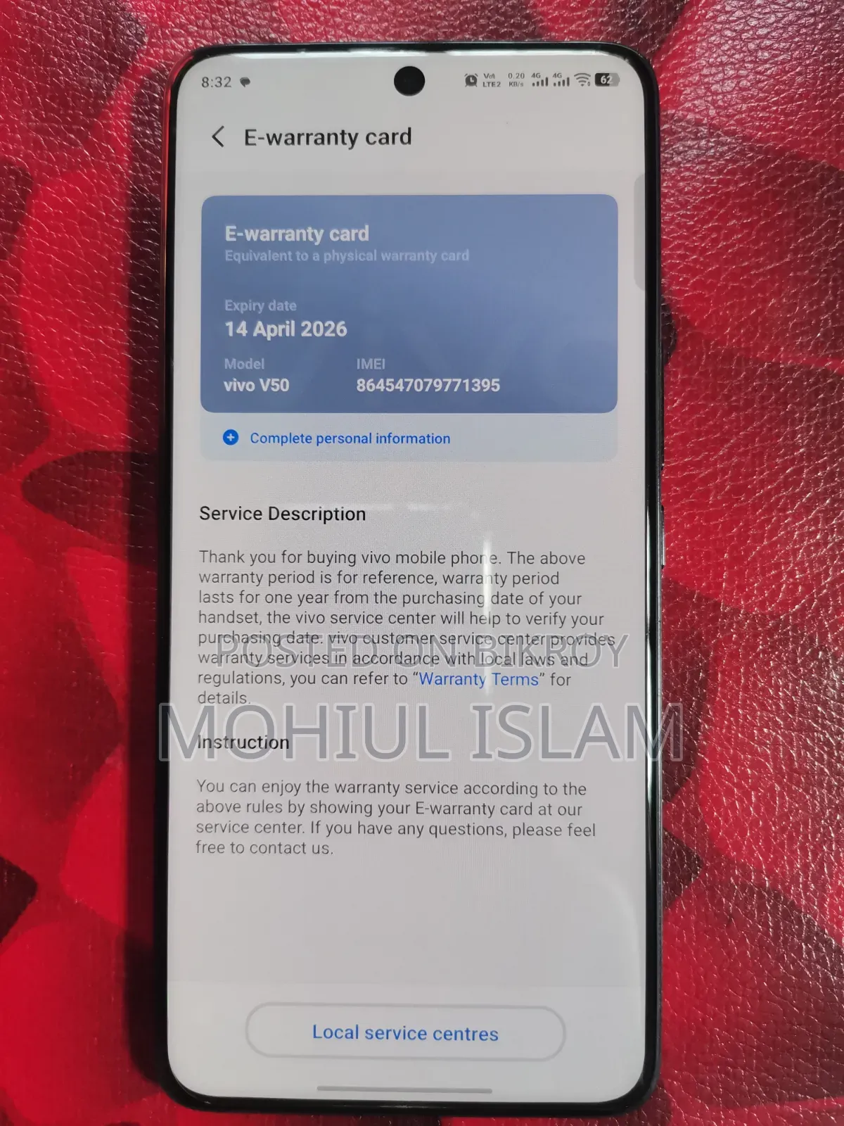 Vivo V50 256 GB Gray