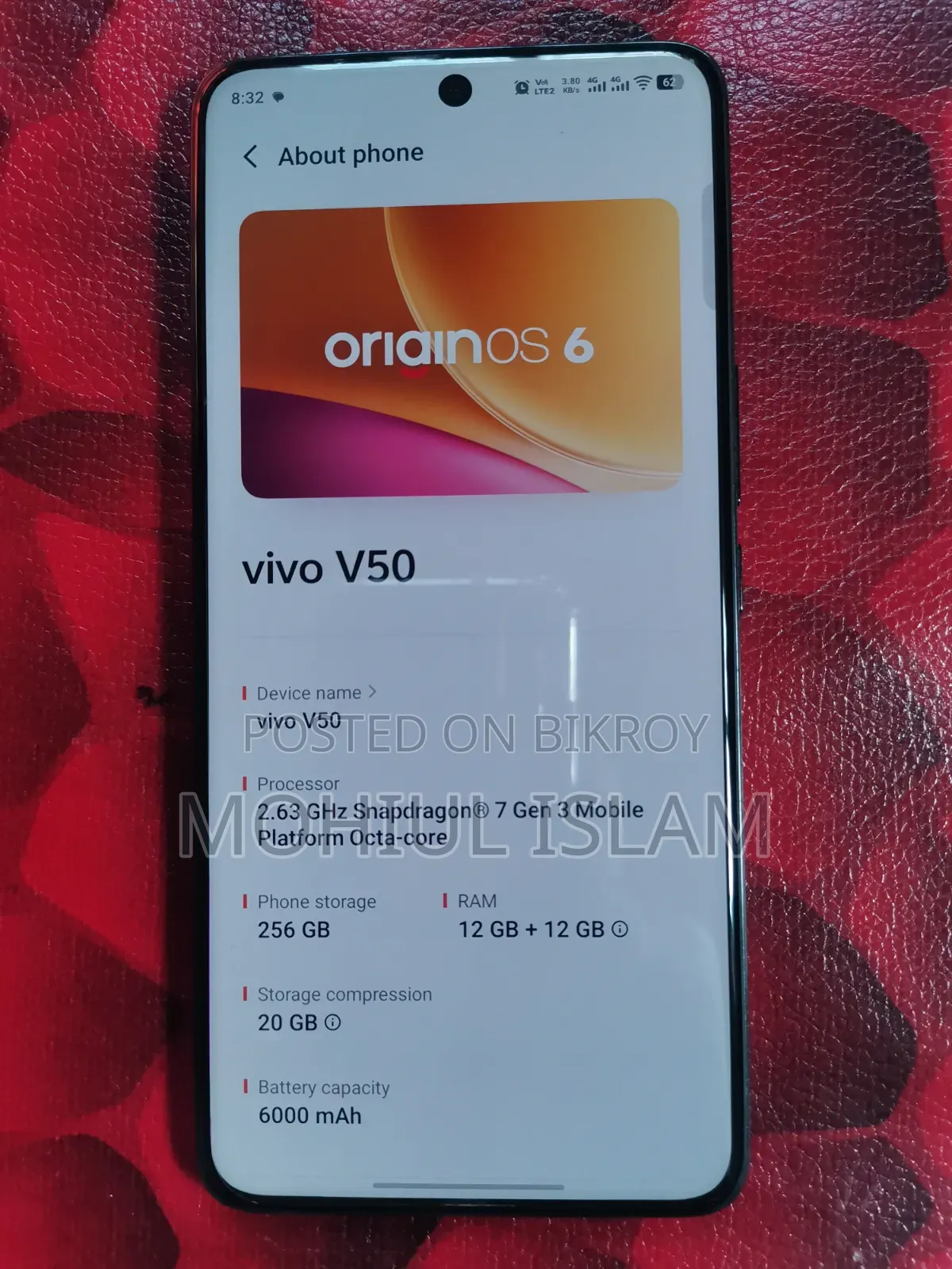 Vivo V50 256 GB Gray