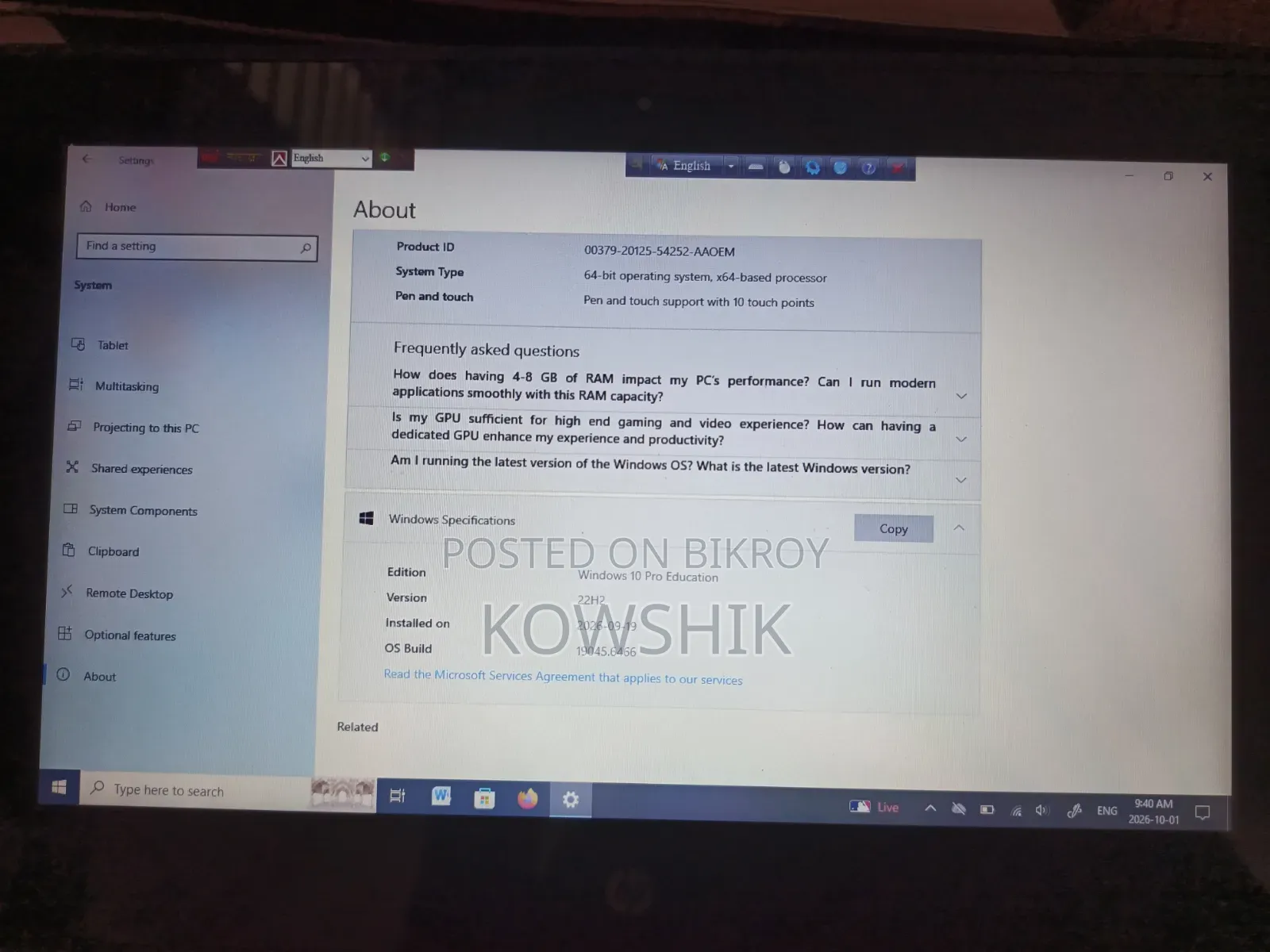 Laptop HP ProBook x360 11 G6 EE 4GB Intel Core i3 SSD 256GB