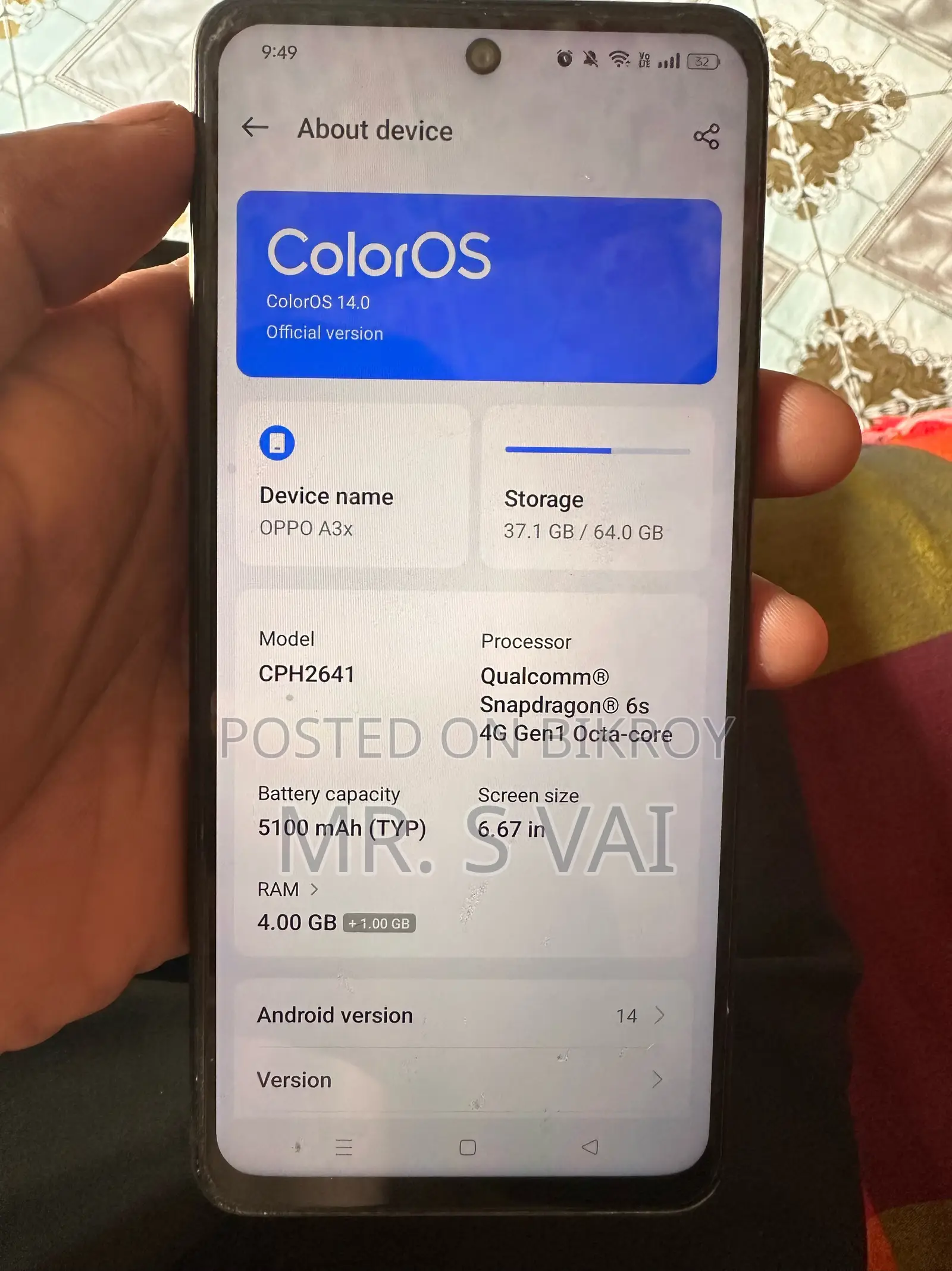 Oppo A3x 64 GB Blue