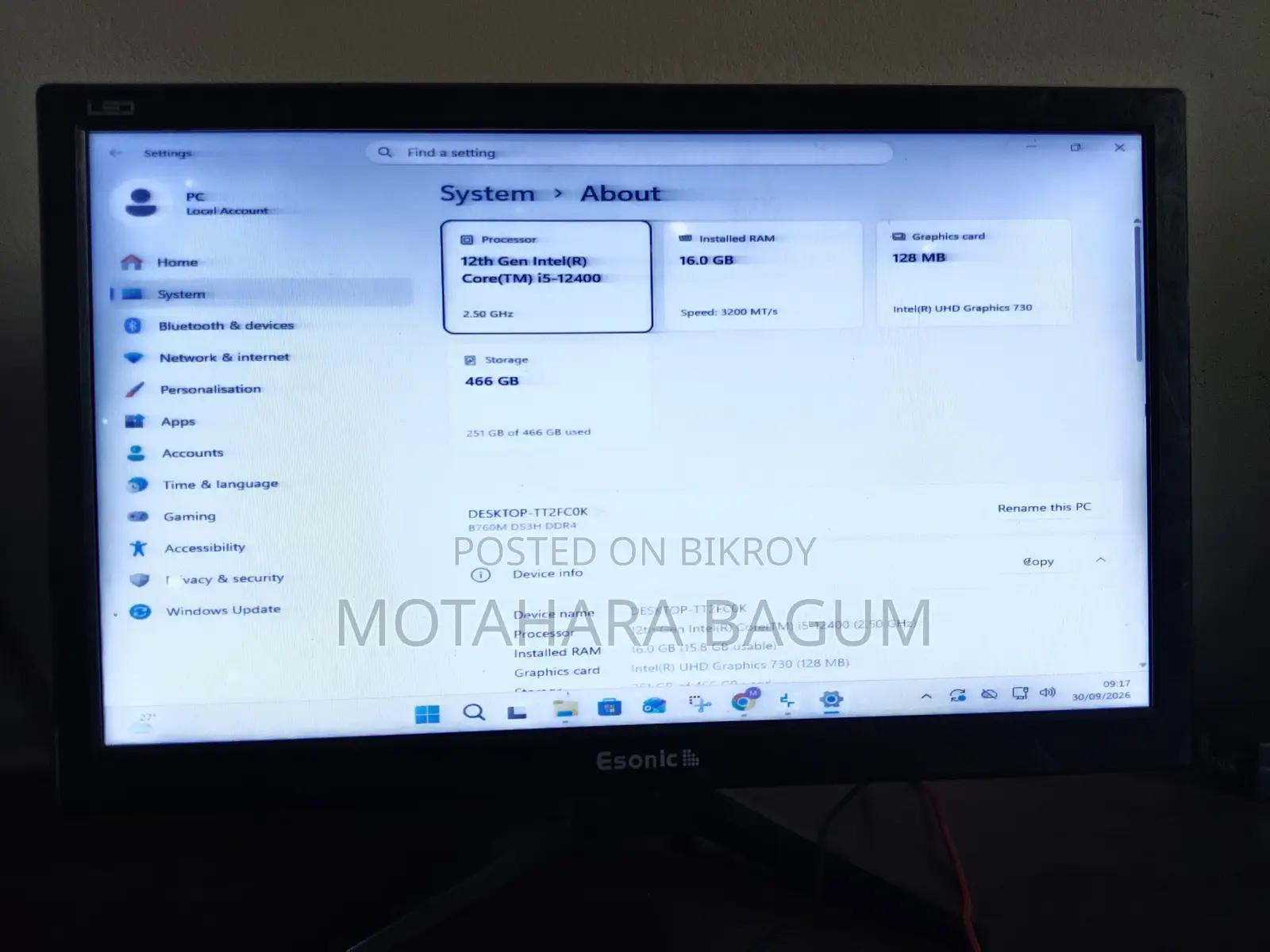 Desktop Computer Gigabyte 16GB Intel Core i5 SSD 500GB