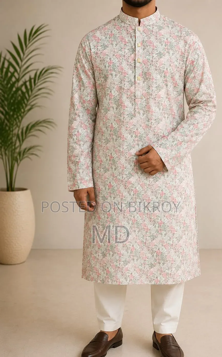 Premium Cotton Print Panjabi