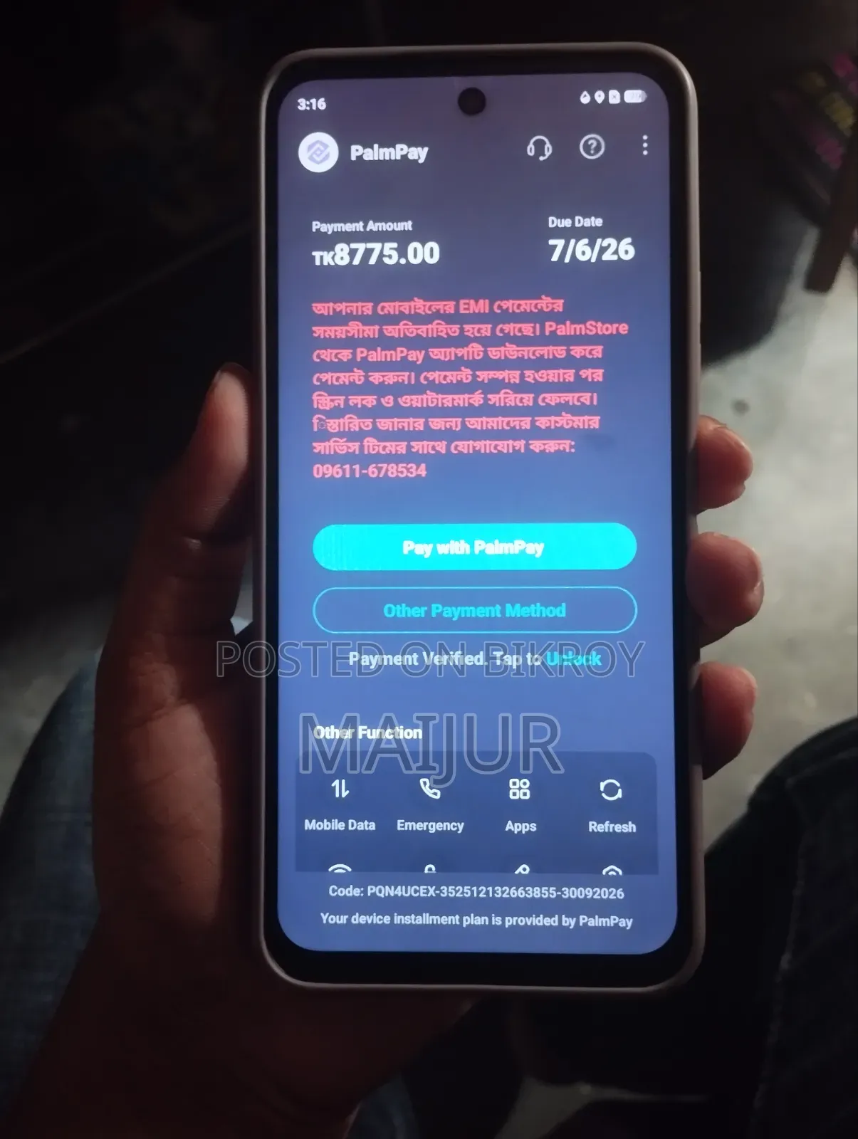 Tecno Spark 40 128 GB Blue everything except the motherboard will be sold