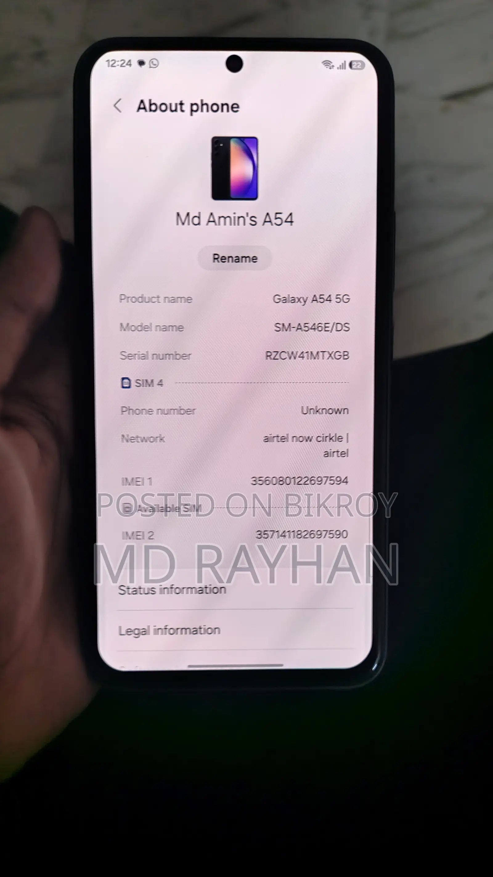 Samsung Galaxy A54 5G 256 GB Gray
