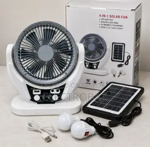 4-in-1 Solar Fan With LED (Model 606) – Best Solar Fan in Bangladesh