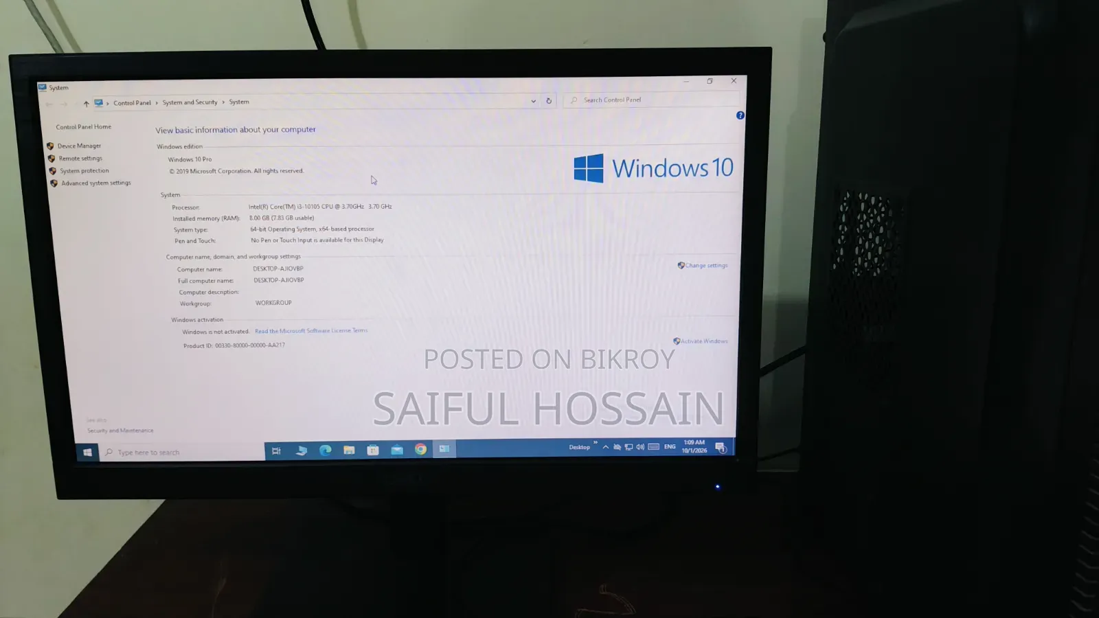 Desktop Computer 8GB Intel Core i3 HDD+SSD 512GB