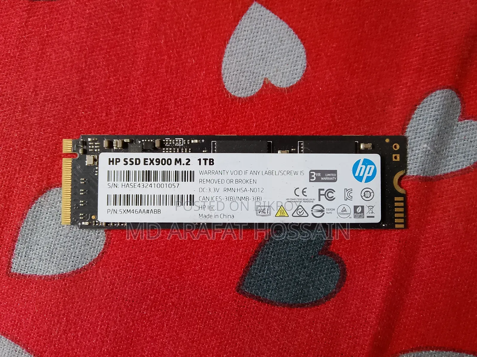 HP EX900 M.2 NVMe SSD 1TB | Super Fast SSD | Like New Condition