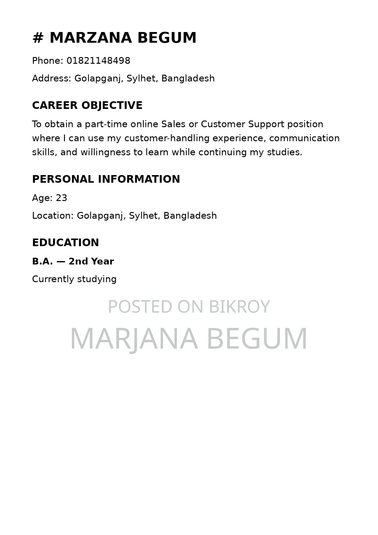 Online Sales Representative - Part-Time