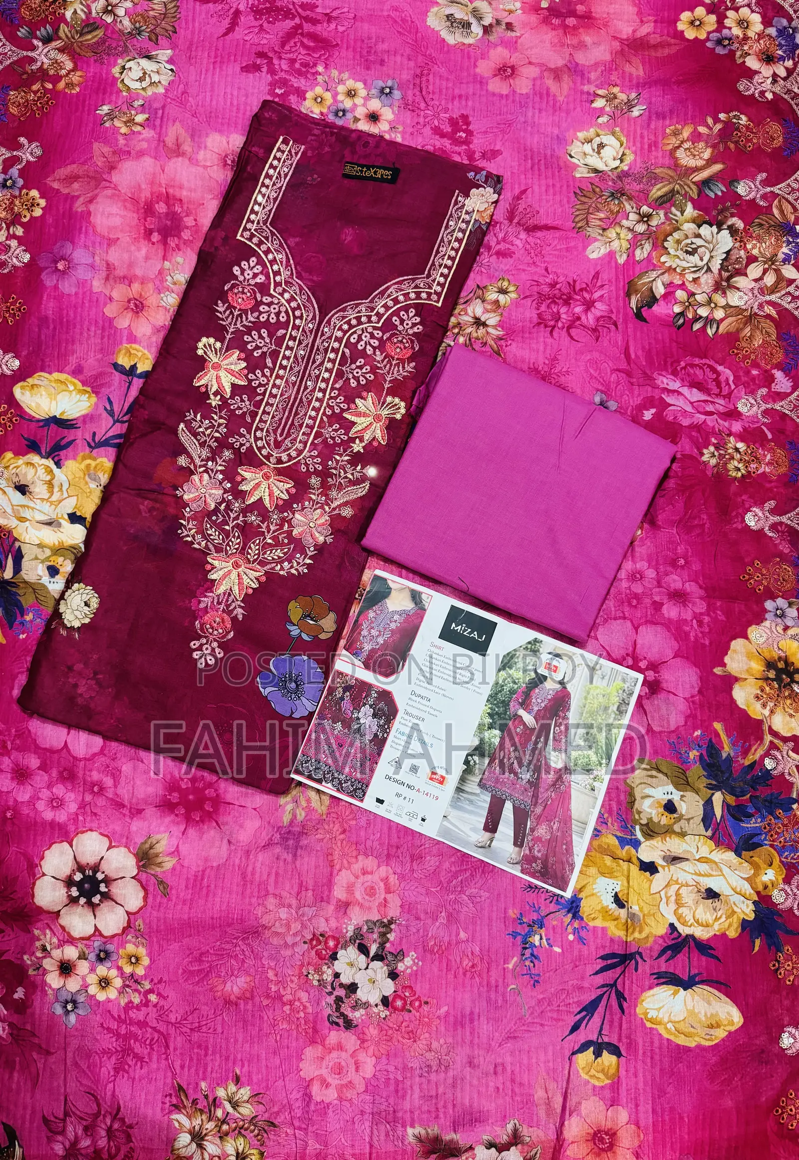 Maroon Embroidered 3-Piece | Her Style BD Exclusive
