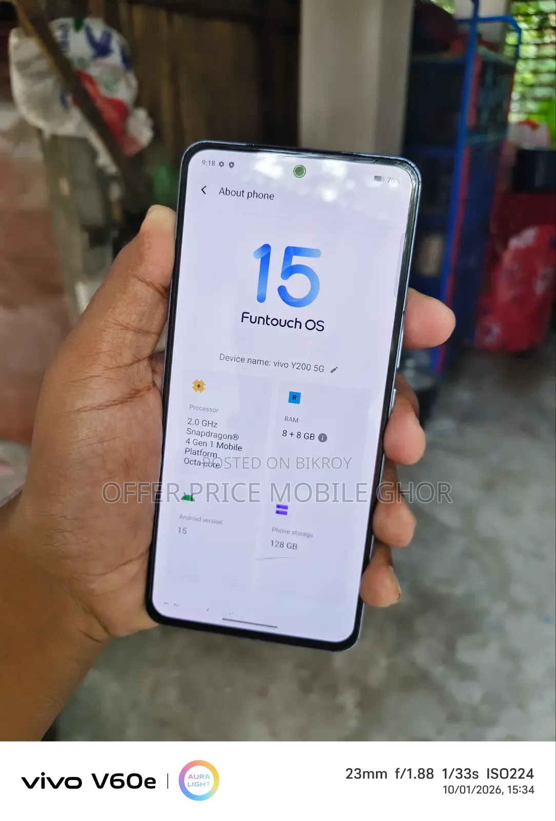 Vivo Y200 128 GB Silver