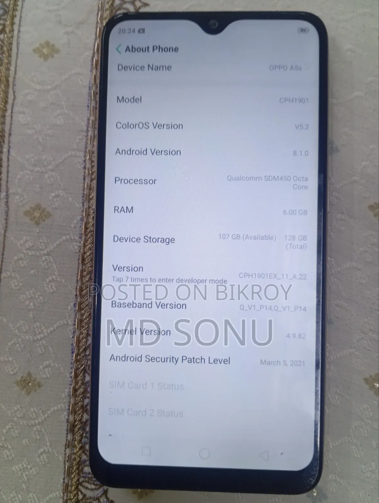Oppo A5s / AX5s 128 GB Gold