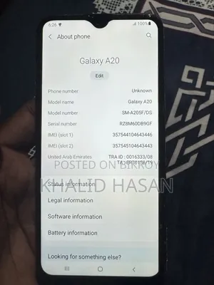 স্যামসাং গ্যালাক্সি এ২০ ৩২ জিবি ব্ল্যাক