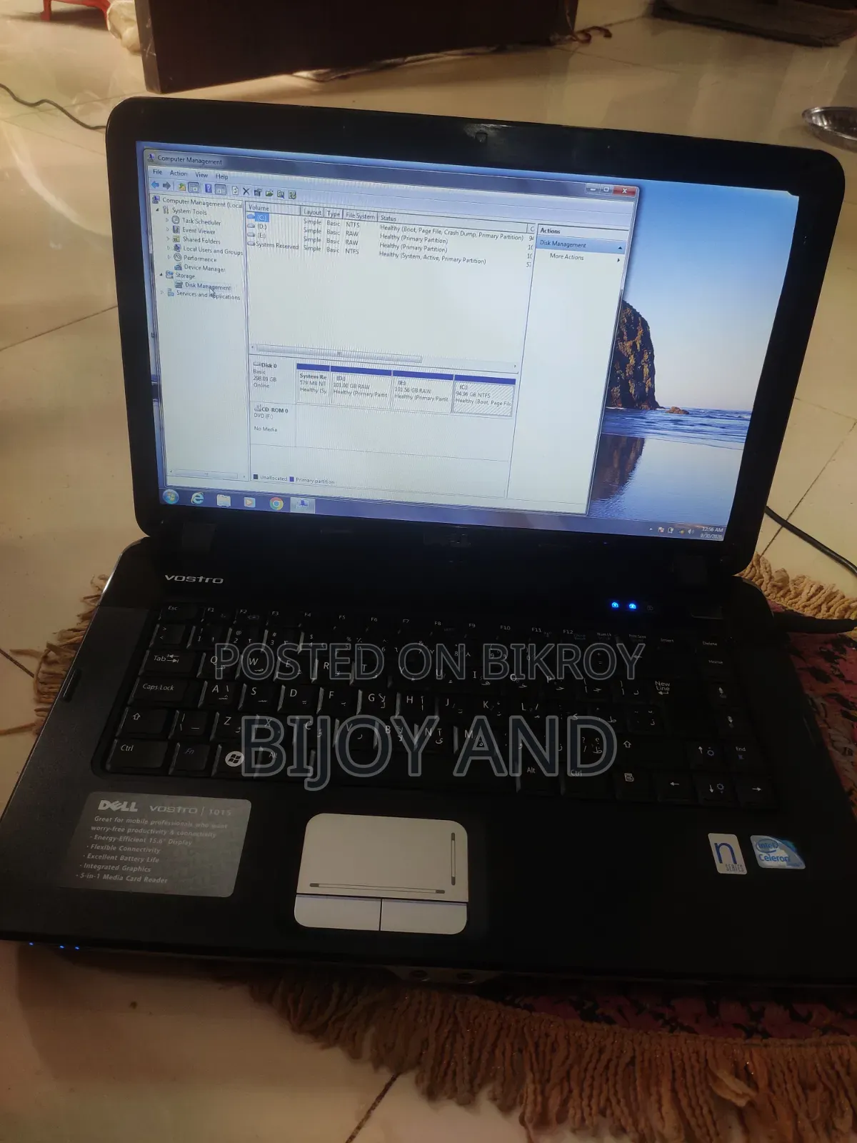 Laptop Dell Vostro 1510 4GB Intel Celeron SSD 350GB