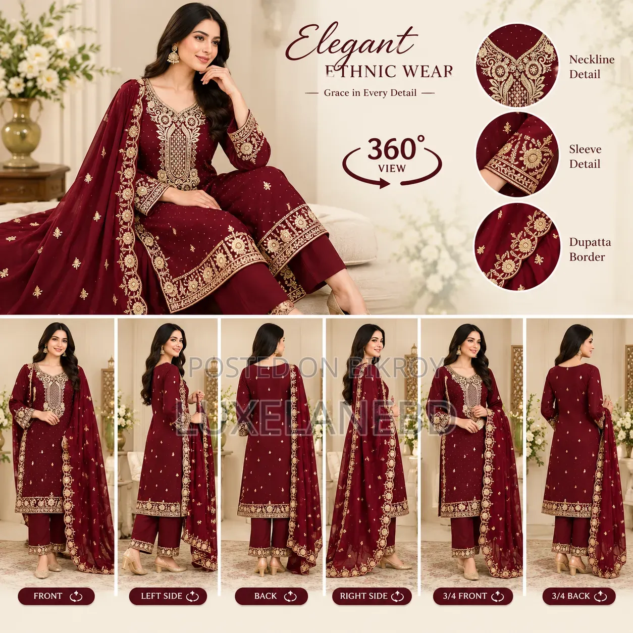 Exclusive Georgette Embroidery Four Piece