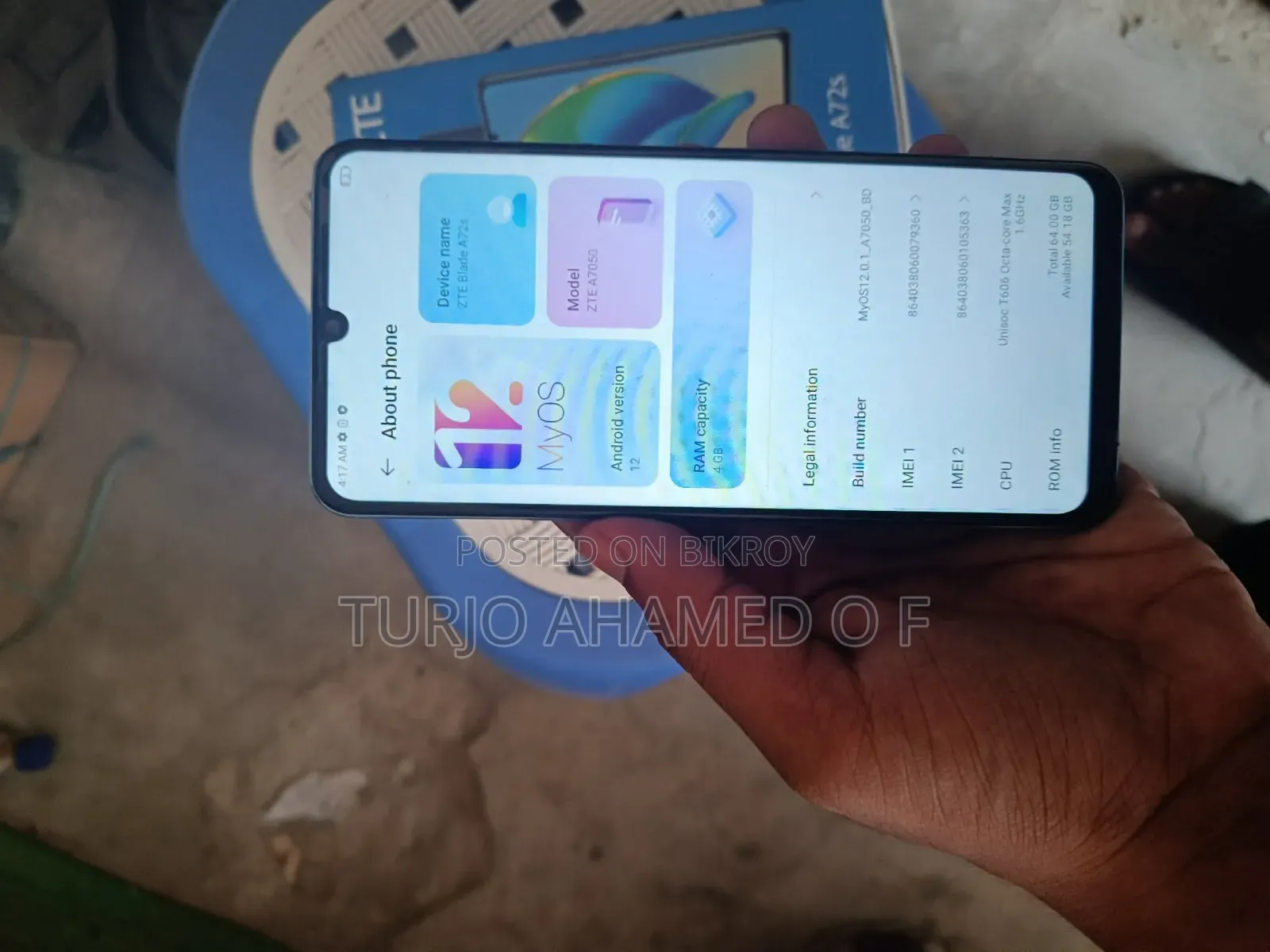 ZTE Blade A72s 128 GB Blue