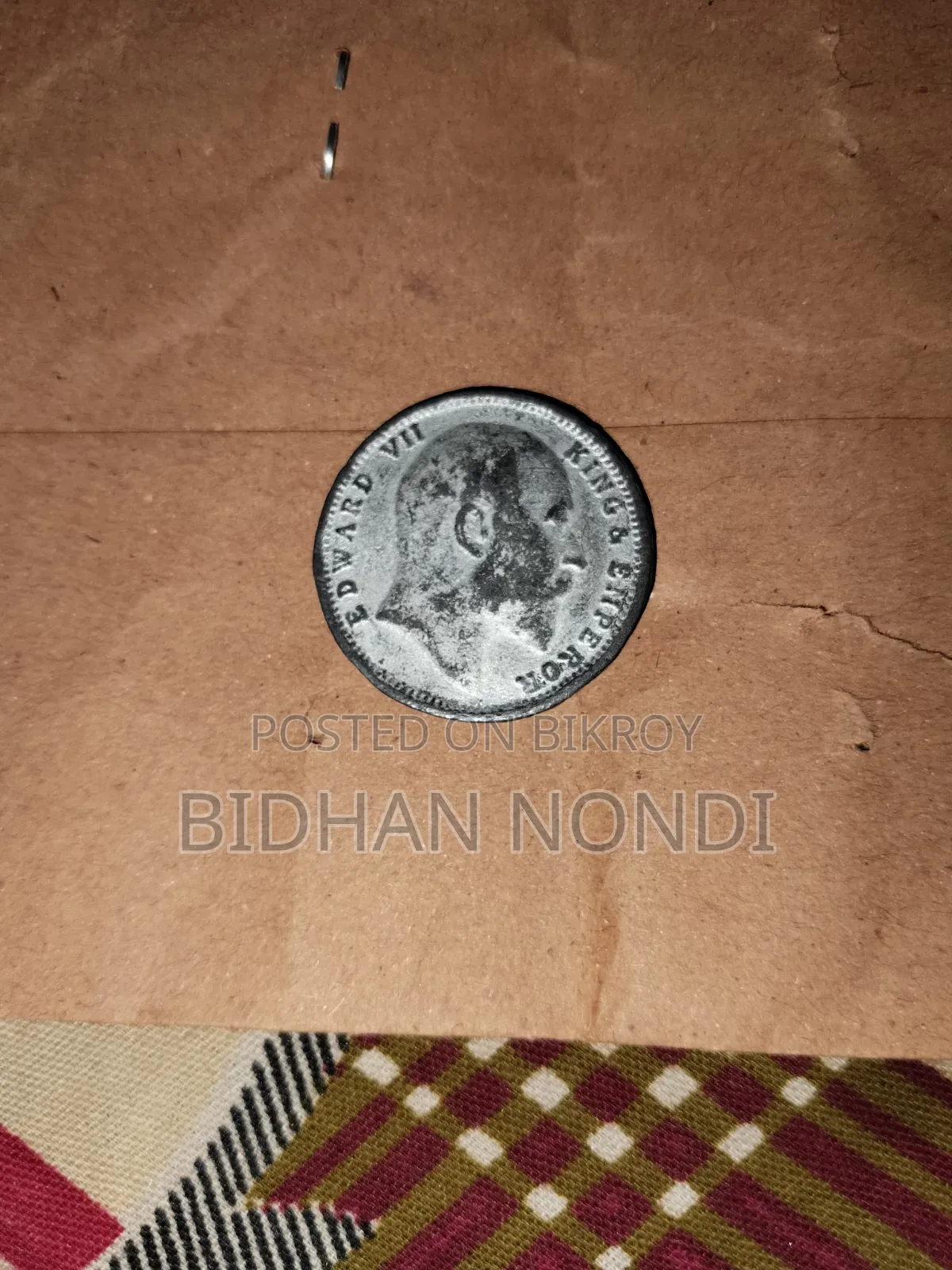 Antique 1906 King Edward VII Silver One Rupee Coin