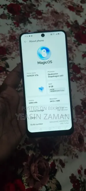 অনার এক্স৭বি ৫জি ২৫৬ জিবি ব্ল্যাক