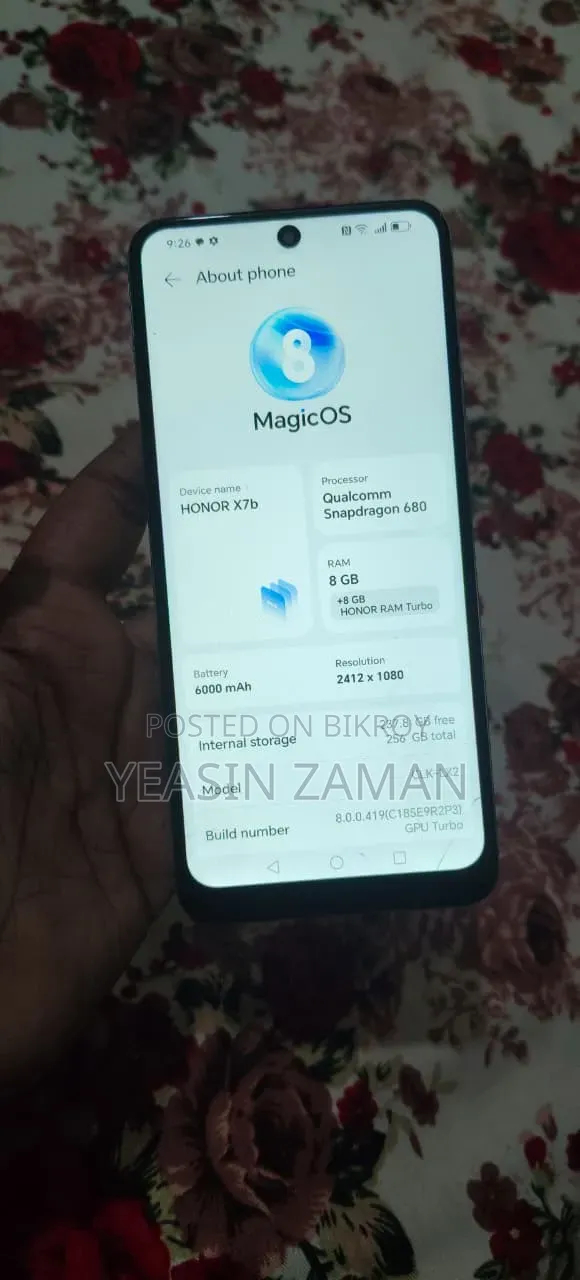 অনার এক্স৭বি ৫জি ২৫৬ জিবি ব্ল্যাক
