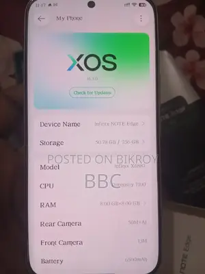 New Infinix Note Edge 256 GB Gray