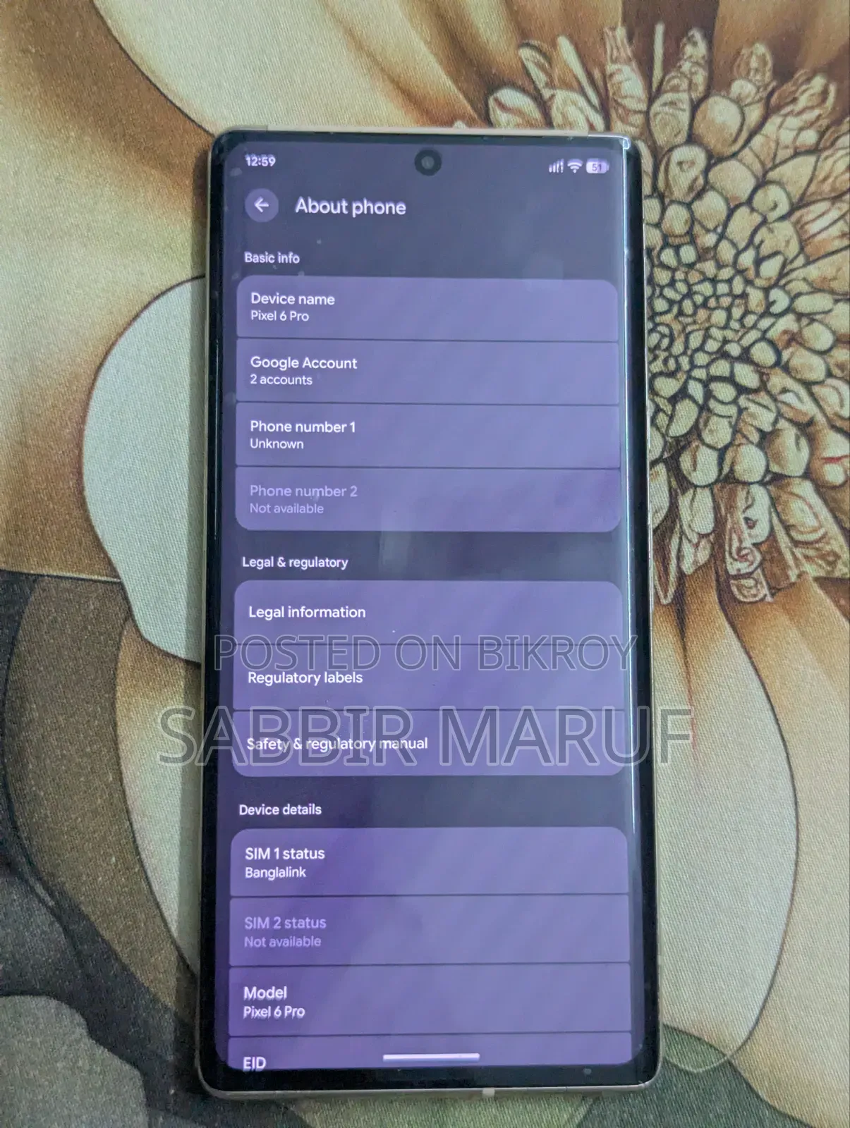 New Google Pixel 6 Pro 128 GB Gold