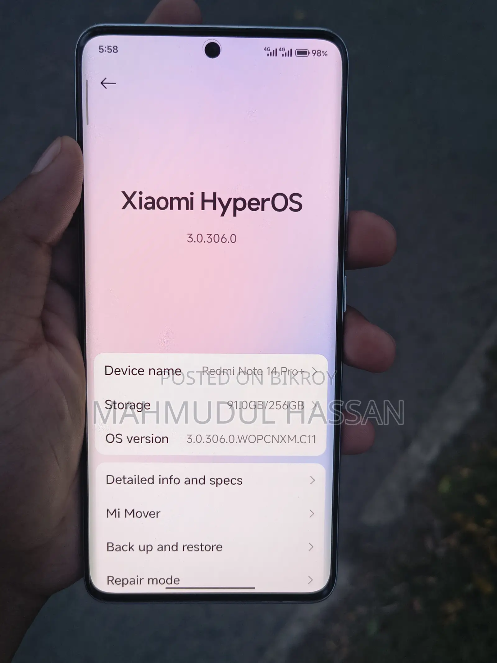 শাওমি রেডমি নোট ১৪ প্রো+ ২৫৬ জিবি সাদা