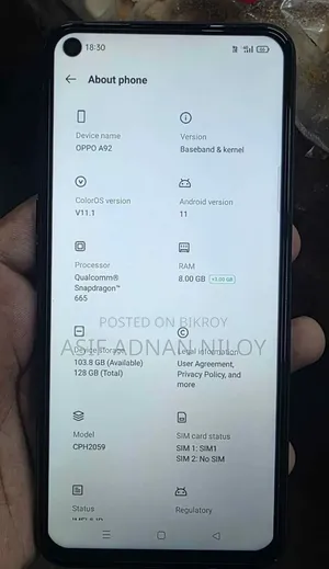 Oppo A92 128 GB Blue